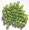 50 6mm Transparent Green Lustre Ruffled Round Beads